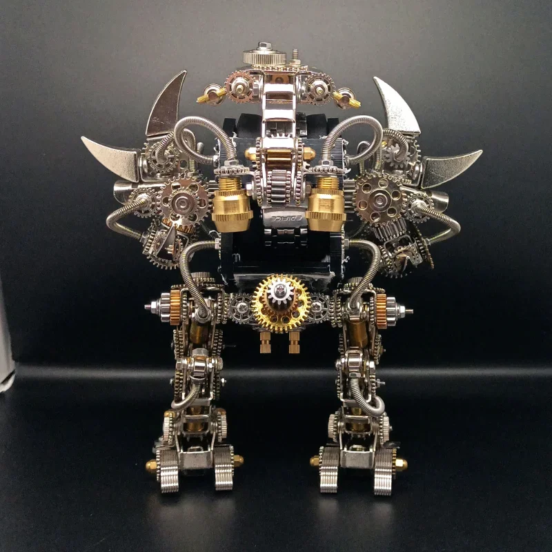 3d Diy Mecha Robot Taurus Model Kit Horloge Basis Metalen Bouwsteen Schroef Assemblage Ornament Creatief Geschenk-1000 Stuks +