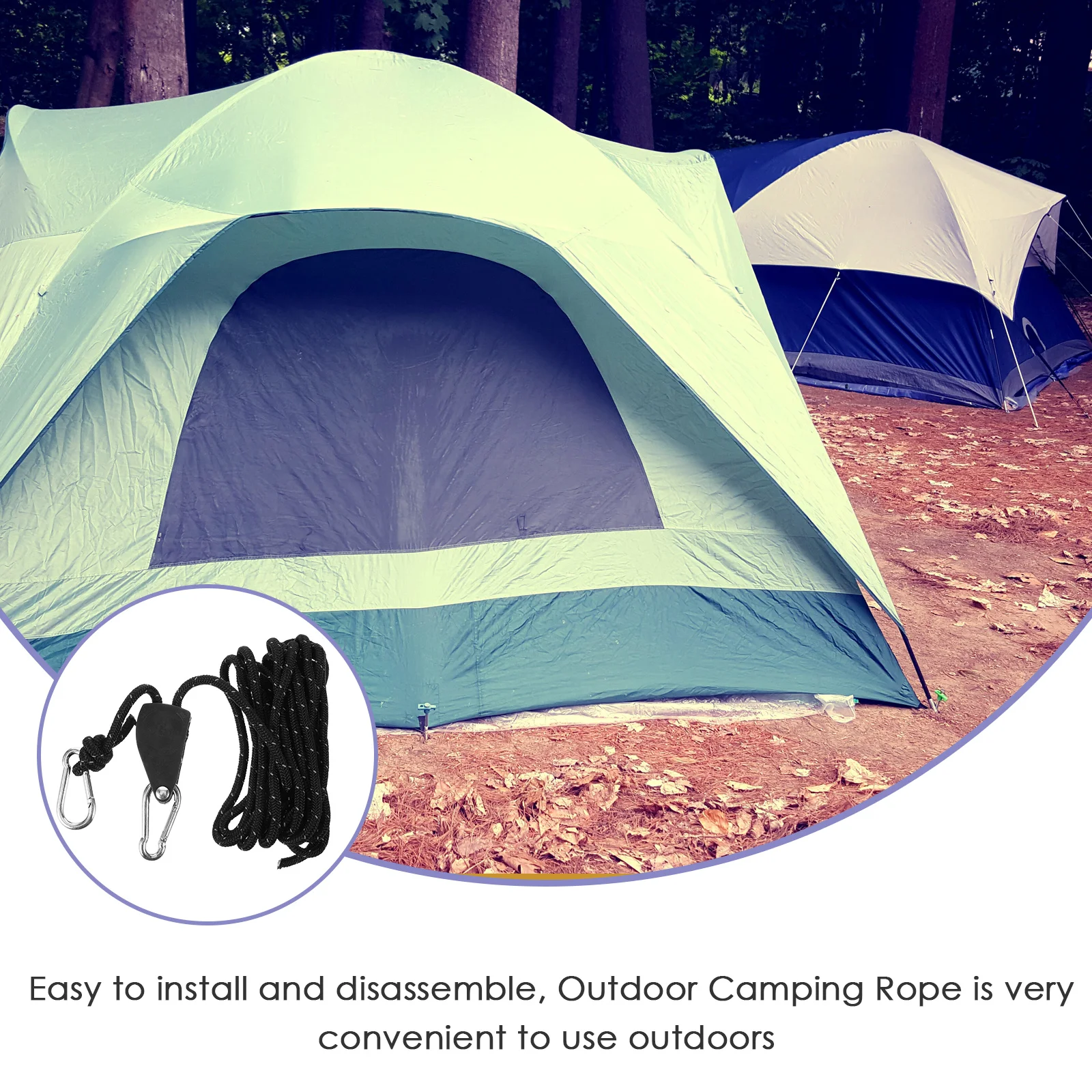 

Camping Windproof Fixing Nylon Thick Reflective Canopy Rope Outdoor Hiking Climbing Tent Tie Down Tying Supplies Rope Tightener