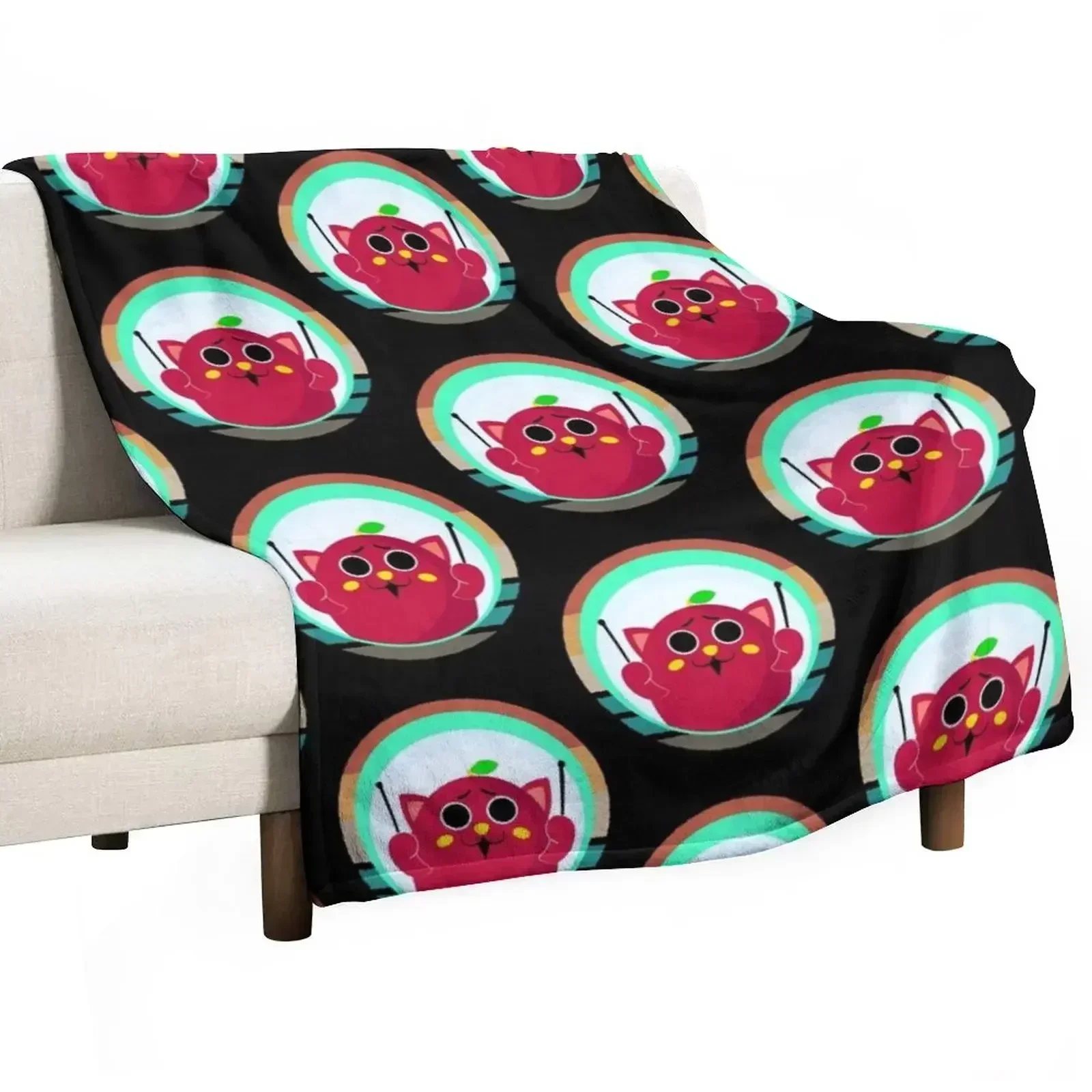 Nyango Star Apple Cat Mascot Drummer Japan Throw Blanket Luxury Designer for sofa Blankets