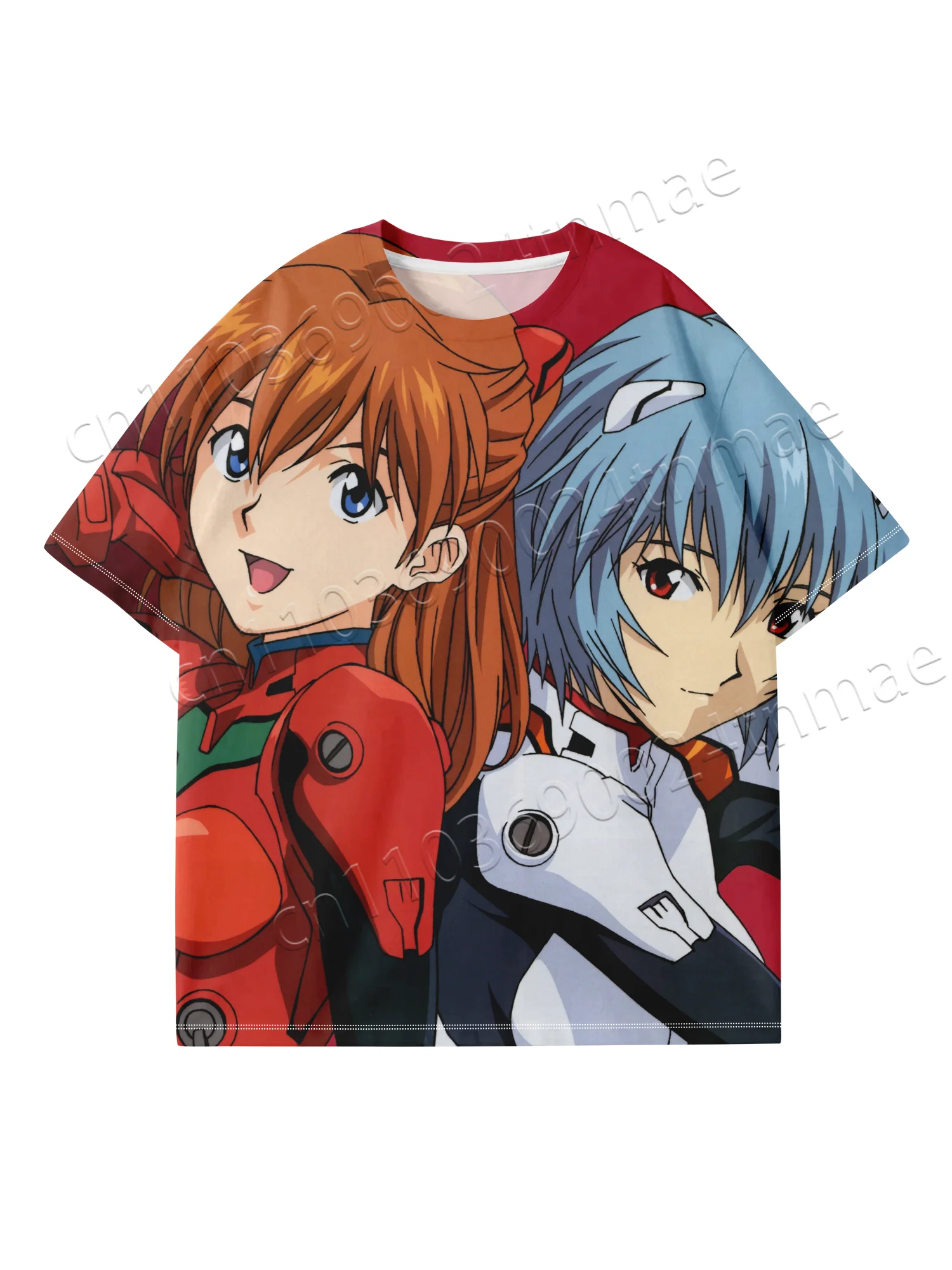 

Новинка 2022, модная футболка Eva, аниме-печать, 3D-печать, быстросохнущая, дышащая, двойные размеры для взрослых и детей