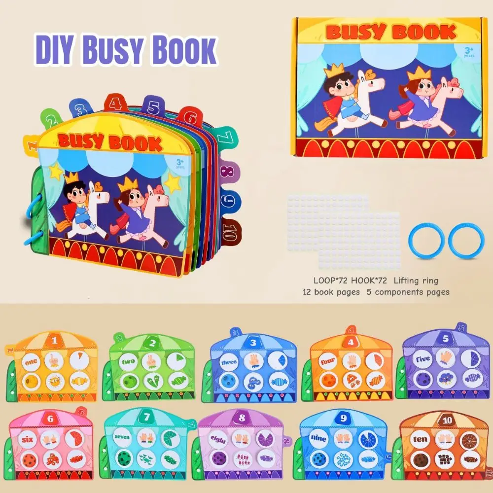 Livro silencioso cognitivo digital de aprendizagem interativa 1-10 quantidade palavra cognição jogo de correspondência montessori livro ocupado silencioso