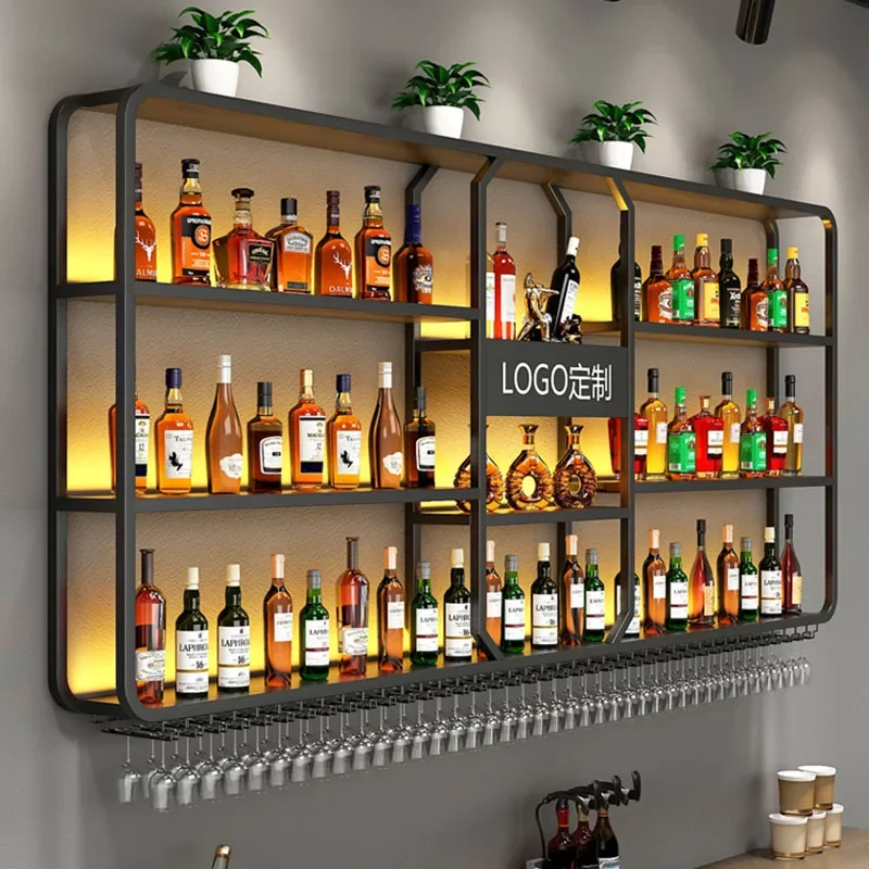 Bottle Modern Metal Wine Rack Display Holder Corner Unique Club Wine Cabinets Drink Retail Armario Para Vinos Display Cabinet