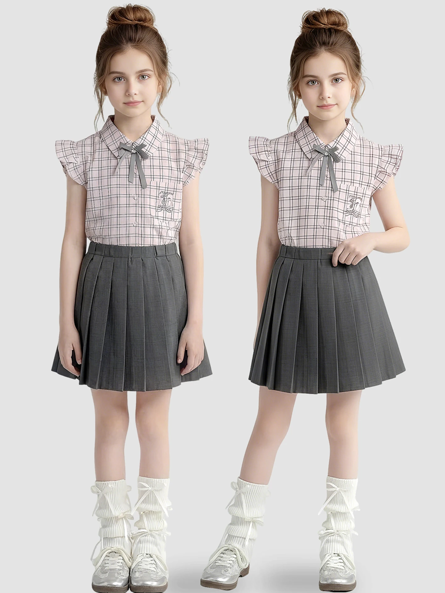 girls'-preppy-plaid-shirt-and-skirt-set-short-sleeve-pleated-summer-outfit-children's-clothing-school-uniform-style-kids'-dress