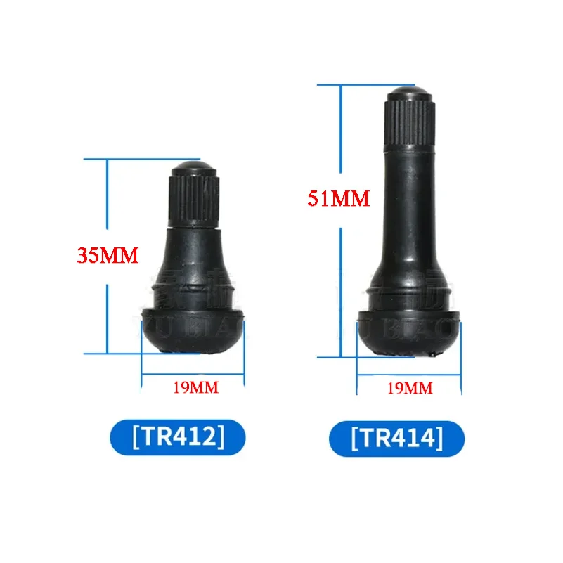 TR412 TR414 Tubeless Tire Valve Stems Snap-in Rubber Car Vacuum Tire Tubeless Tyre Valve Stems For Auto Motorcycle ATV Wheel