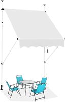 Extendable outdoor awnings, height-adjustable sun protection, no-drill balcony awning | sun shade with crank (1.5m, beige). (128