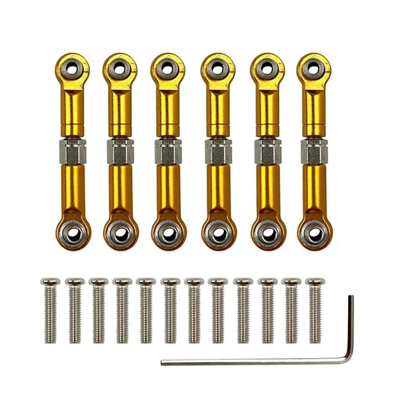 

6Pcs Adjustable for Wltoys 1/18 A949 A959 A969 A979 K929 Aluminum Upgrade Spare Parts Metal Linkage Pull Rod Servo Link A959-B