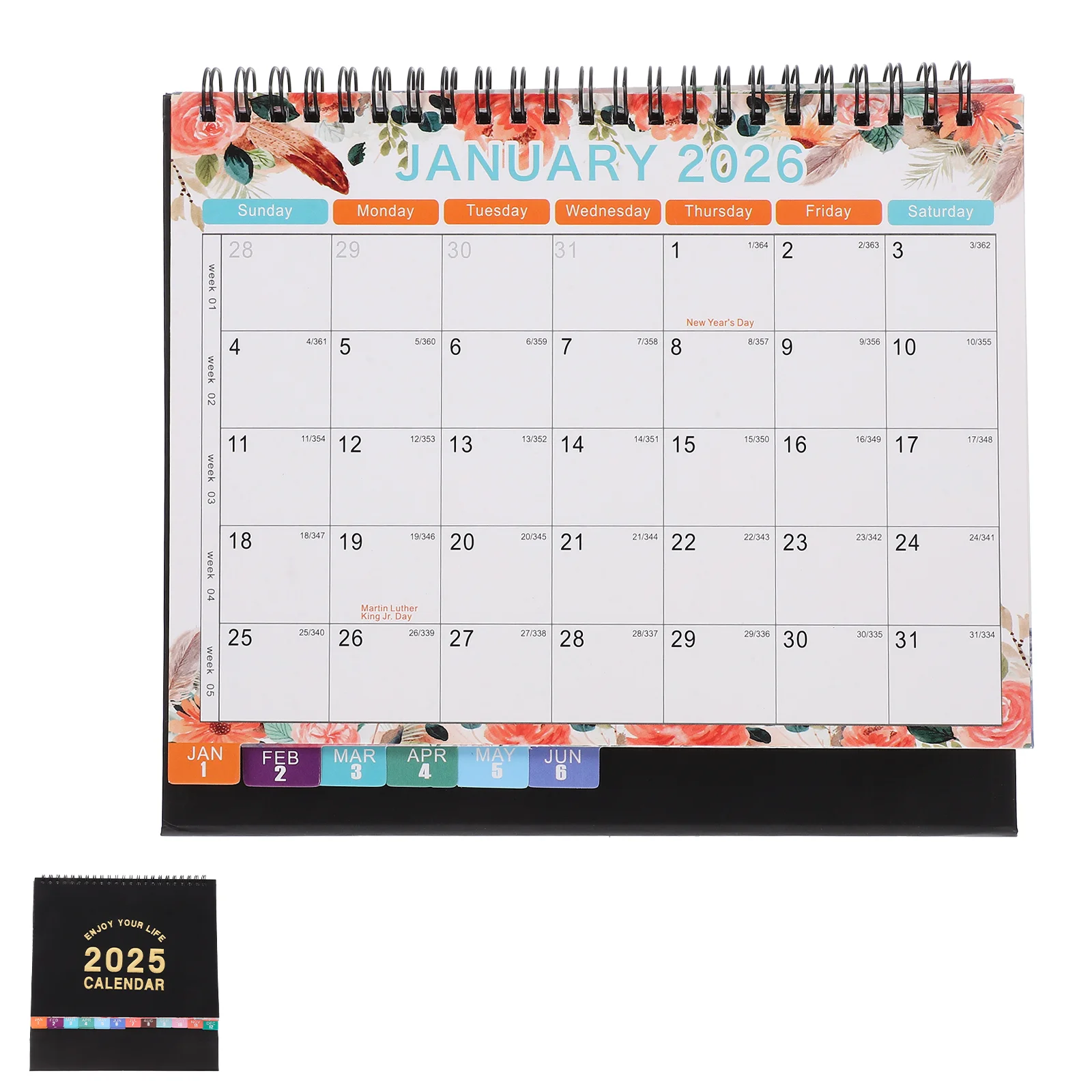 English Version Desk Calendar Calendars Calender Black Flip Academic Pad Calander Teacher