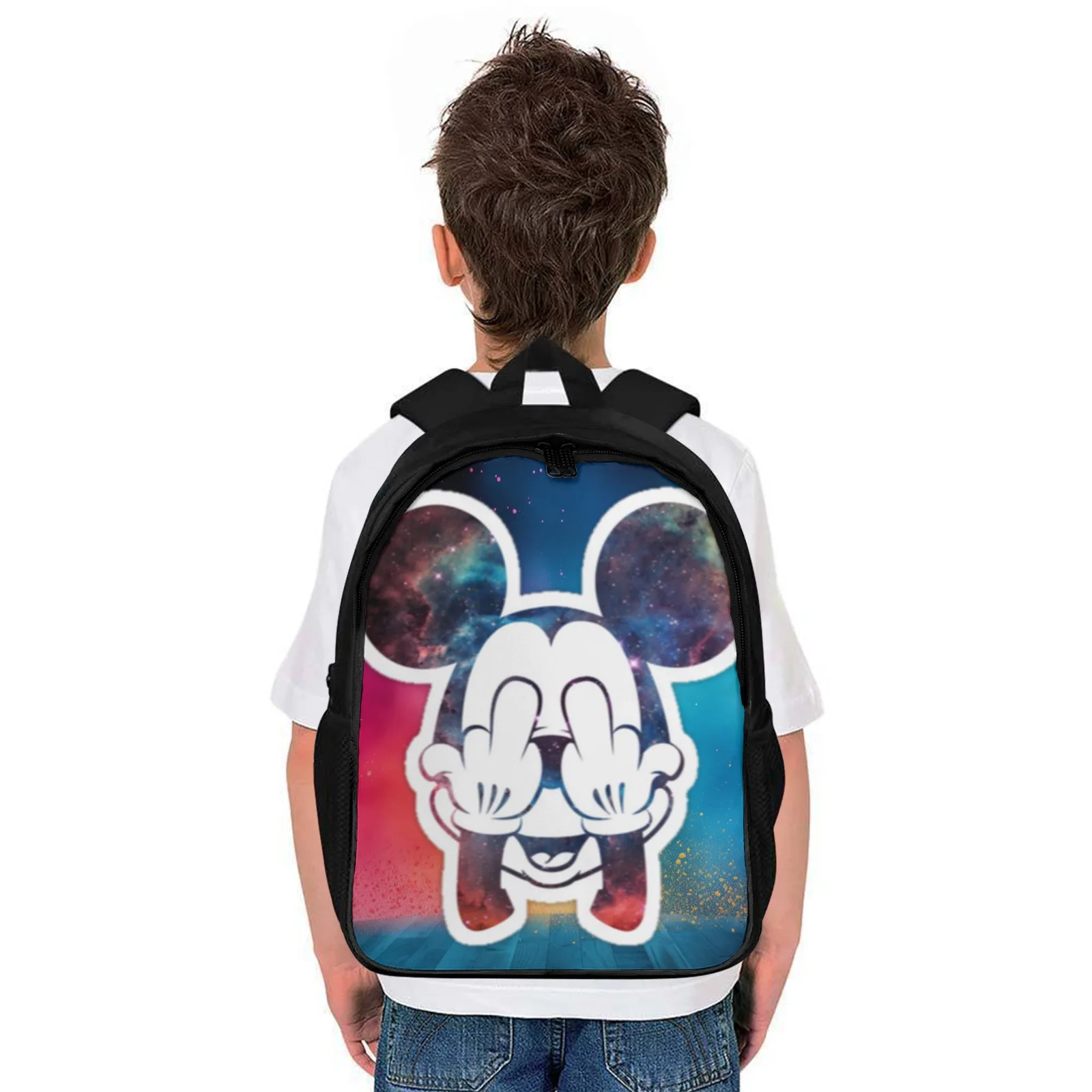 حقائب ظهر بتصميم لطيف من ميكي ماوس مطبوعة للأطفال حقيبة ظهر مدرسية حقيبة جامعية للنساء مقاس 12 بوصة حقيبة ظهر مدرسية #2