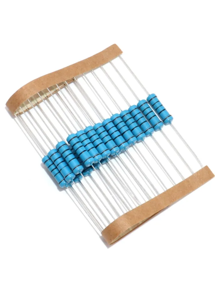 Résistance à Film métallique à anneau de couleur, 20 pièces, 2W 1% 1Ω 1.2 1.5 2 2.2 2.4 3 3.3 3.6 3.9 4.7 10 20 22 30 47 51 68 100K 220 330R M Ohm