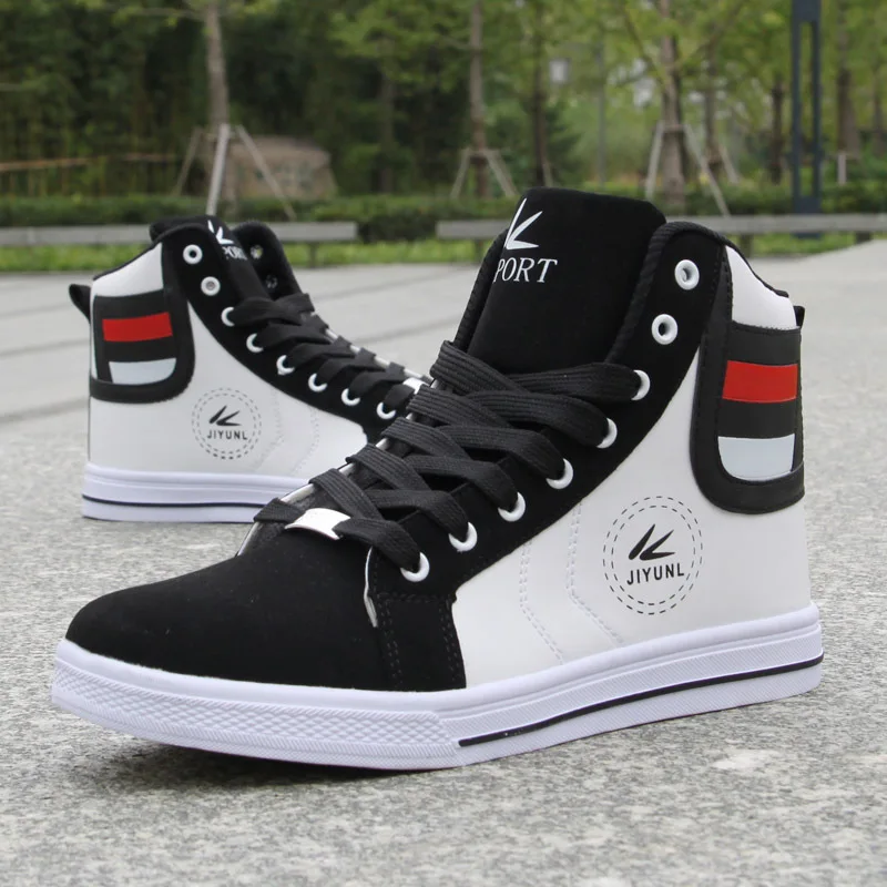 Scarpe da skateboard da uomo Sneakers alte scarpe sportive bianche traspiranti scarpe da studente scarpe da passeggio da strada