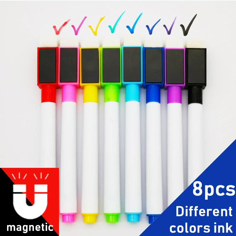 colorido magnetic whiteboard pen markers dry eraser pages criancas desenho pen escola negra aula suprimentos pcs por lote 01