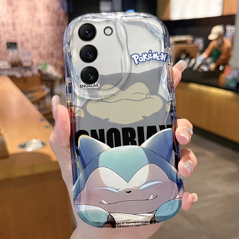 Pikachu Snorlax Case for Samsung Galaxy S24 S23 S22 S21 Ultra Plus S20 FE A73 A72 A71 A55 A54 5G A53 A52 A51 4G A50S A50 Cover