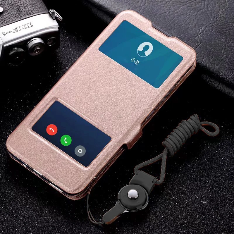 For HUAWEI NOVA Y90 Y61 Y70 Luxury Window Leather Case Retro Protect Bumper Book Flip Cover For HUAWEI NOVA Y70 PLUS Phone Bags
