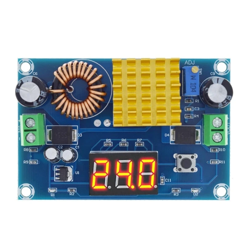 

XH-M411 DC 3V-35V To DC 5V-45V Boost Module Digital Voltmeter Boost Converter Board 5A Adjustable Power Supply