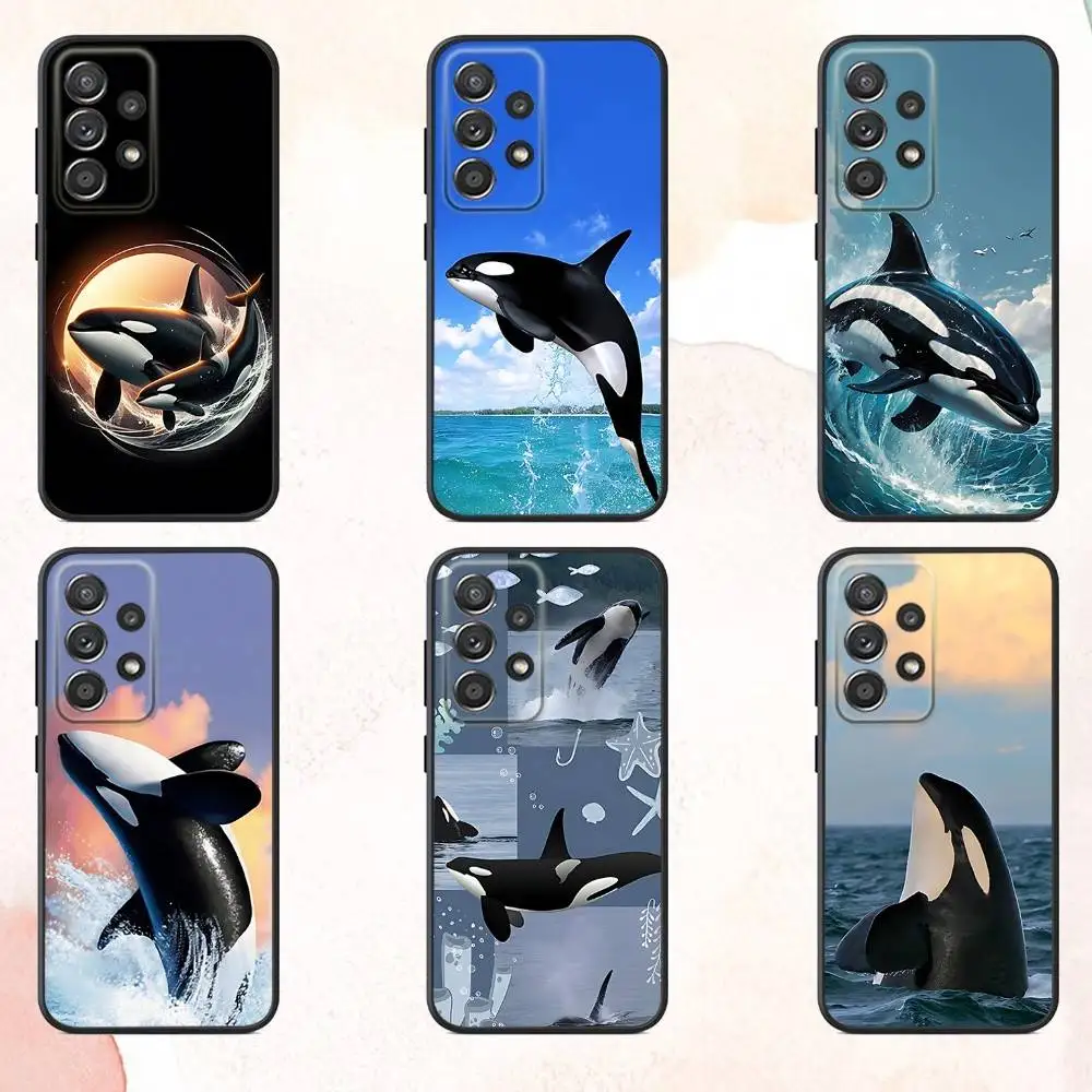 

K-Killer Whale Orca Phone Case For Samsung S25,S24,S21,S22,S23,S30,Ultra,S20,Plus,Fe,Lite,Note,10,9,5G Black Cover