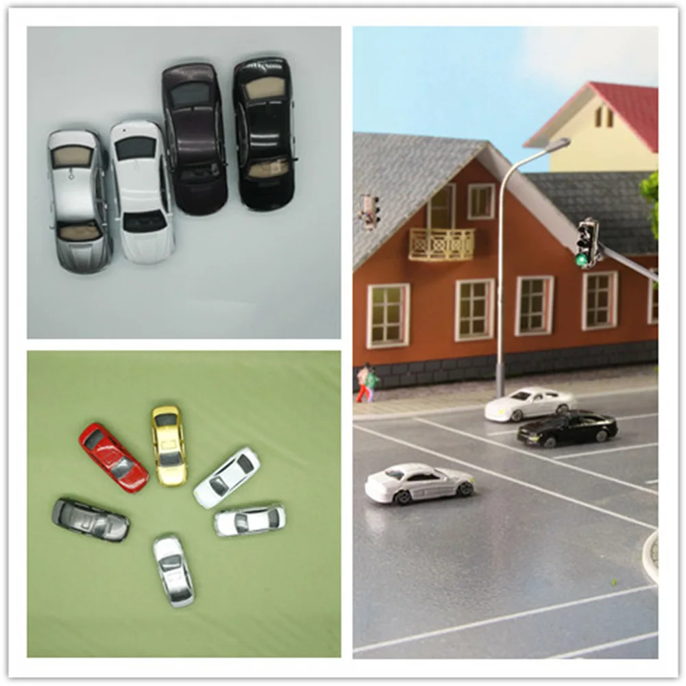 50pcs Color Model Car N Scale 1:160 Model Railway Scenery Scene Street Layout Building Train Scenery Cars Model Decorations