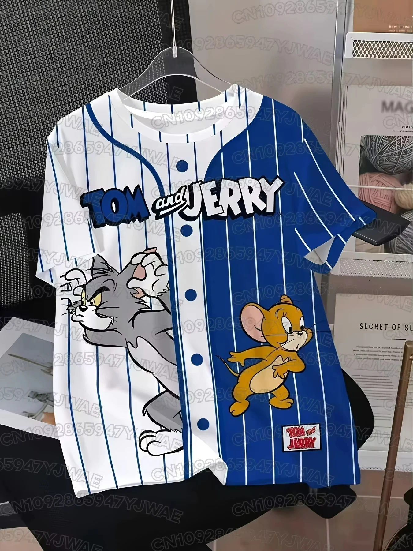 2026 Sommer Herren- und Damen-Kurzarm-T-Shirt mit Tom und Jerry Cartoon-Print, schnelltrocknend, Rundhals, lässiges T-Shirt-Oberteil