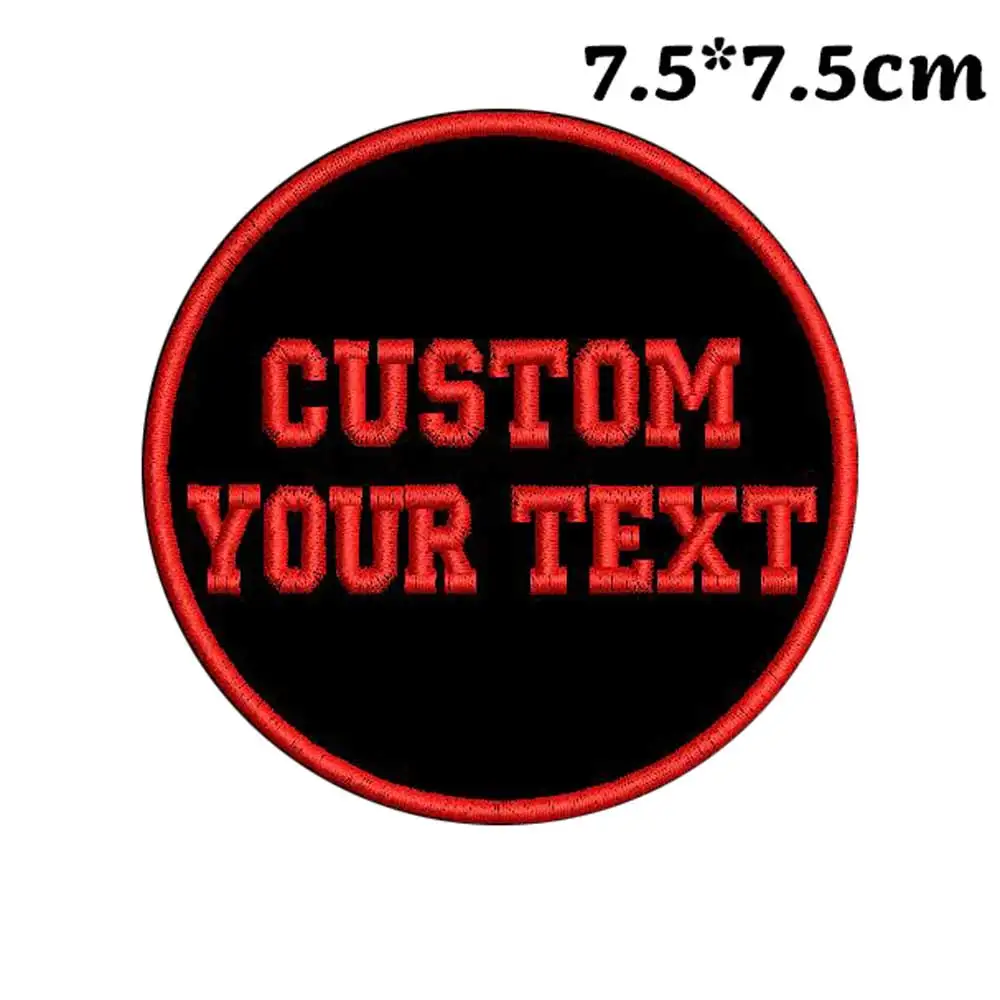 custom round shape embroidery patch with merrowed border