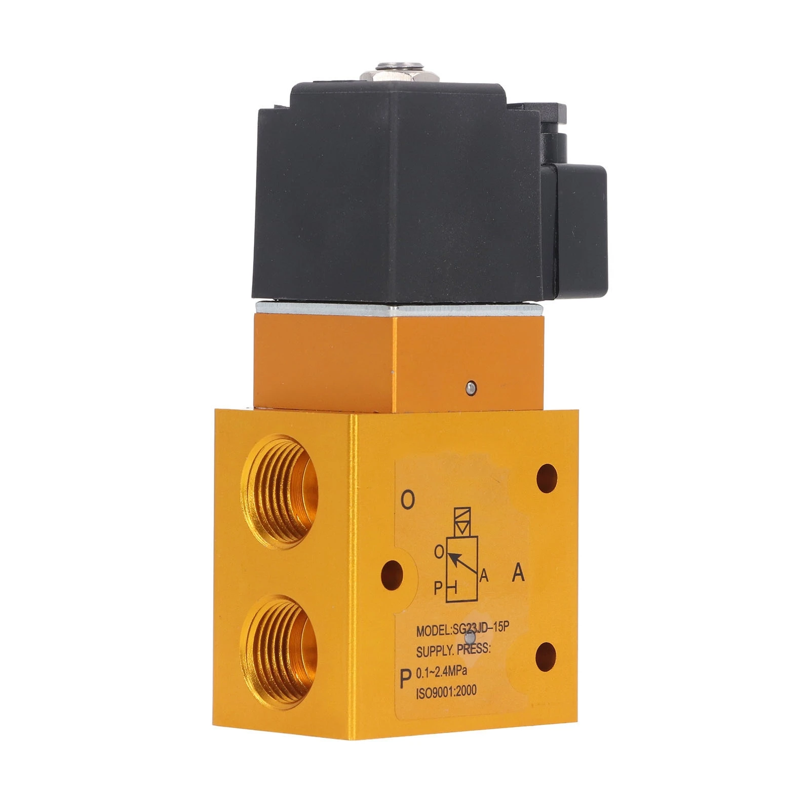 G1/2in Solenoid Valve 2 Position 3 Way 0.1‑2.4MPa Working Pressure Inner Guide Pneumatic Air Solenoid Valve DC24V