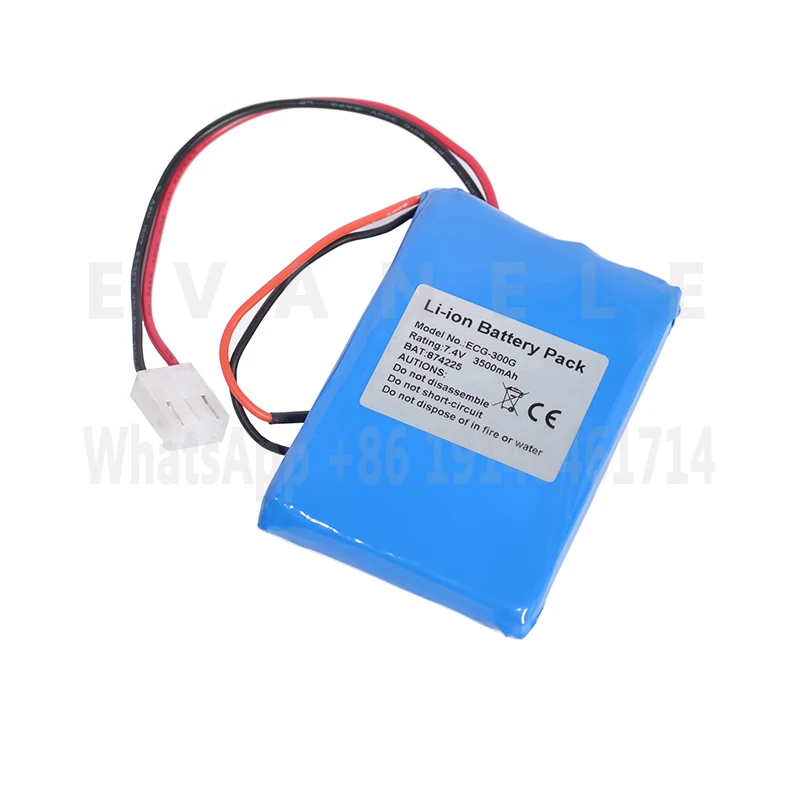 ECG-300G capacity 3500mAh 7.4V li-ion battery, suitable for CONTEC ECG-300G, ECG-300GT, CARDIPIA 800B electrocardiograph