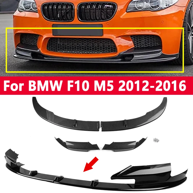 

Car Front Bumper Lip Kit For BMW F10 M5 2012-2016 Lower Bumper Guard Diffuser Spoiler Body Kit Glossy Black Auto Accessories