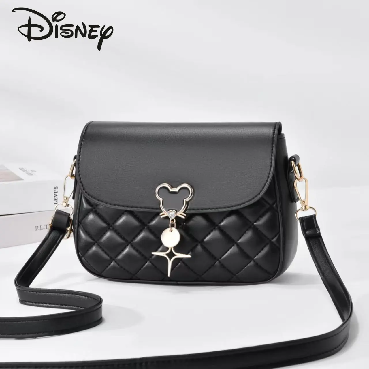 Disney Mickey New Women\'s Bag Fashionable and Luxury Women\'s Crossbody Bag Casual and Versatile Solid Color Girls\' Shoulder Bag