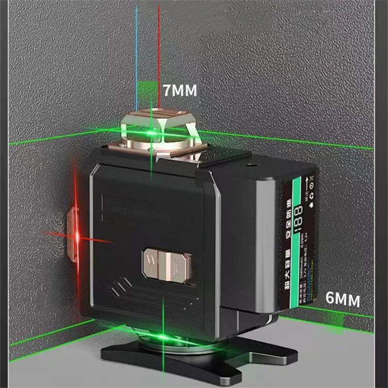 Imagem -04 - Nível de Laser 4d 16 Linhas Roxo Verde Azul Vermelho 360 Autonivelante Horizontal Vertical Super Poderoso Quatro Cores Feixe de Laser