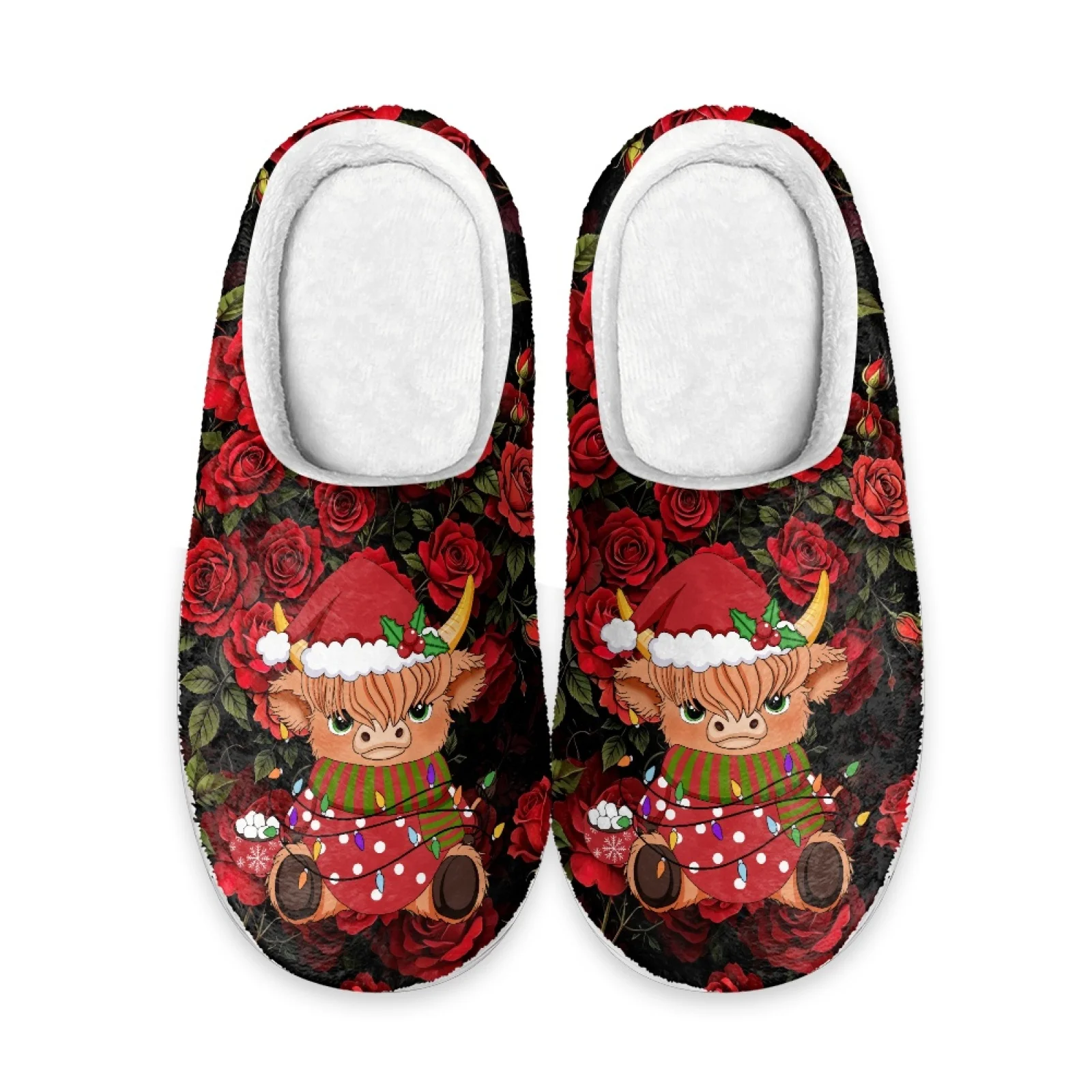 PENSTROLL Rose Cute Plush Slippers Flannel House Shoes Cozy Shoes For Teachers At Home Wfh Cozy Essentials Slippers