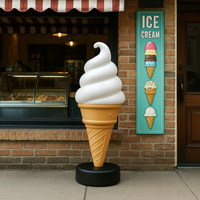 120cm Large Ice Cream Cone Display Model Lamp Advertising Prop Dessert Shop Decor Outdoor Attract Customers Statue Realistic