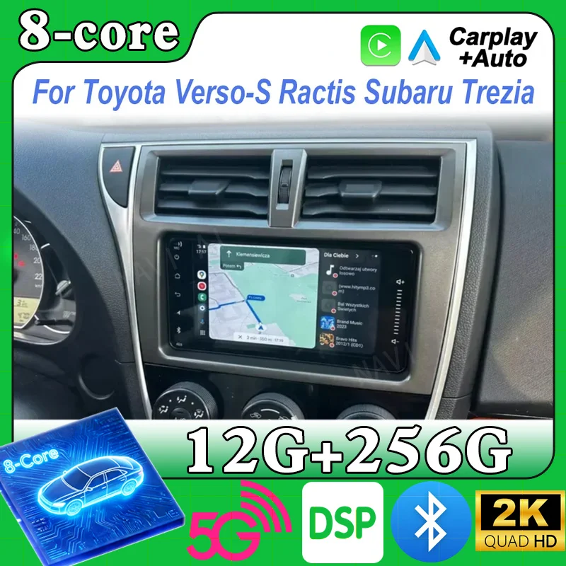 7 Inch For Toyota Verso-S Ractis Subaru Trezia Car Multimedia Player GPS Navigation High-Performance CPU NO 2Din Stereo Radio 4G