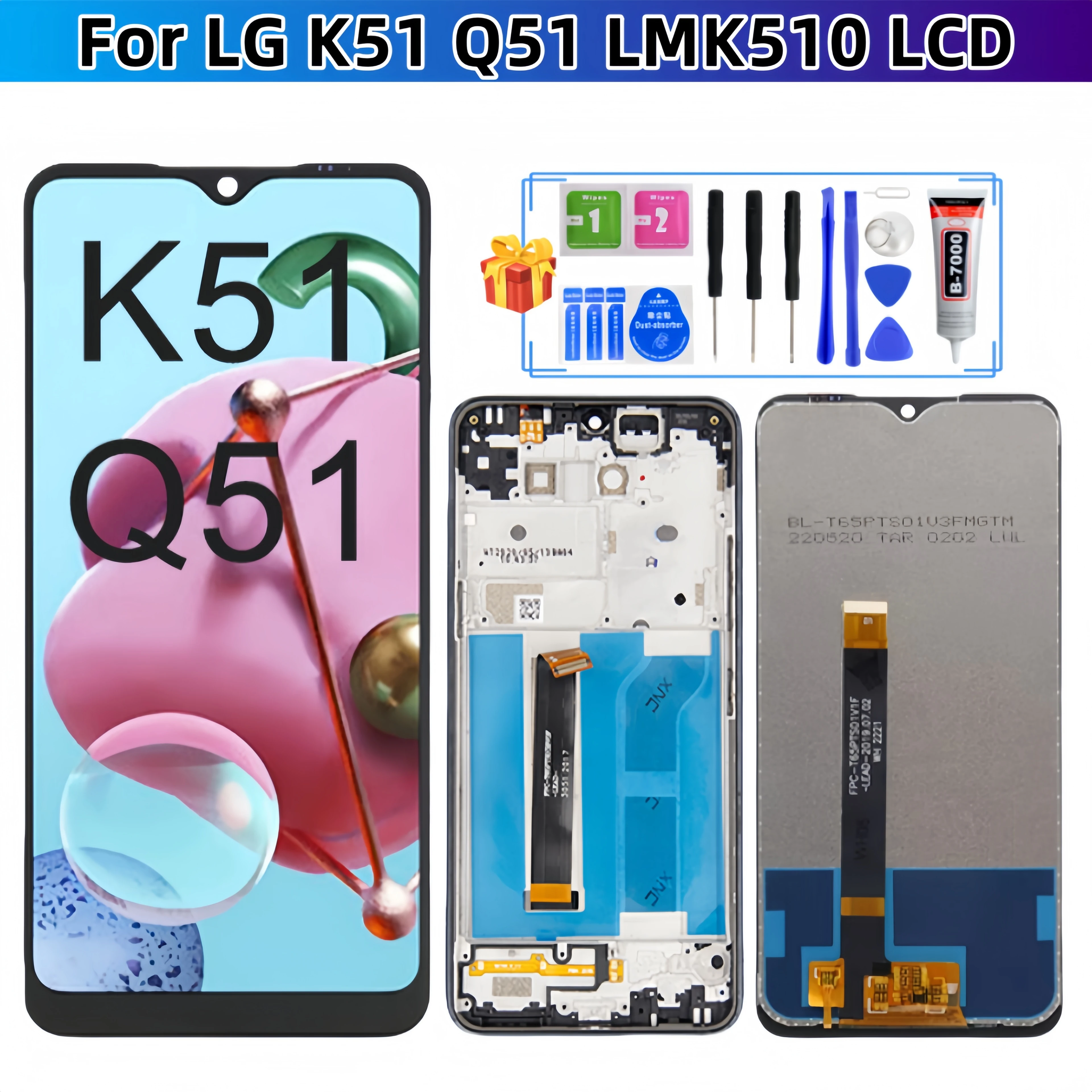 

Для LG K51 Q51 LM-K510UM LM-X540 LM-Q510N ЖК-дисплей с сенсорным экраном в сборе, запасные части для ЖК-дисплея