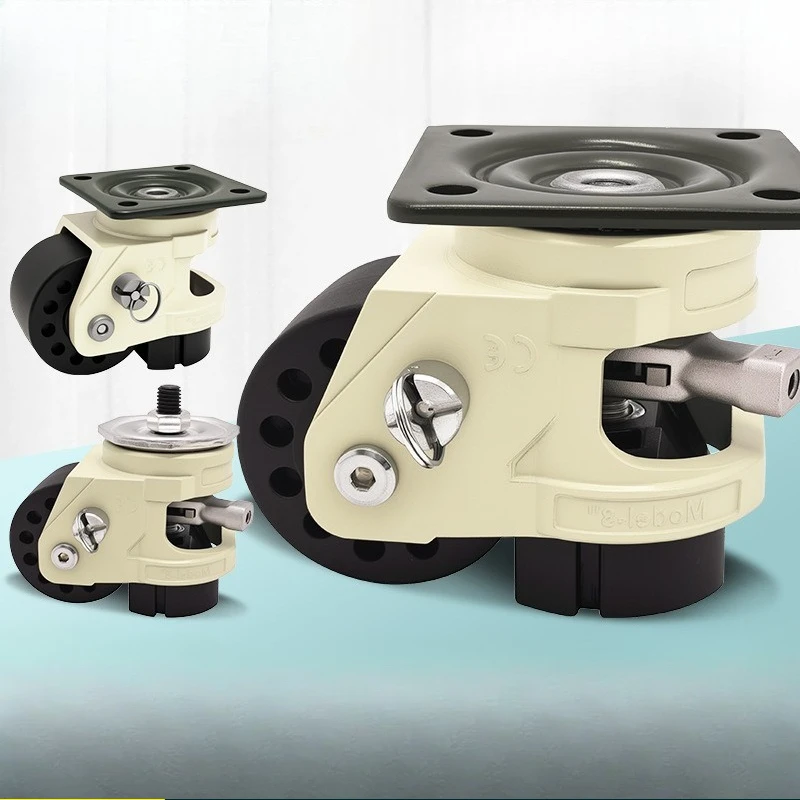 4PCS Caster Wheel Industrial Caster Heavy Duty Machine Leveling Adjustable Casters Wheel Nylon Wheel GD-40/60/80 Screw/Flat