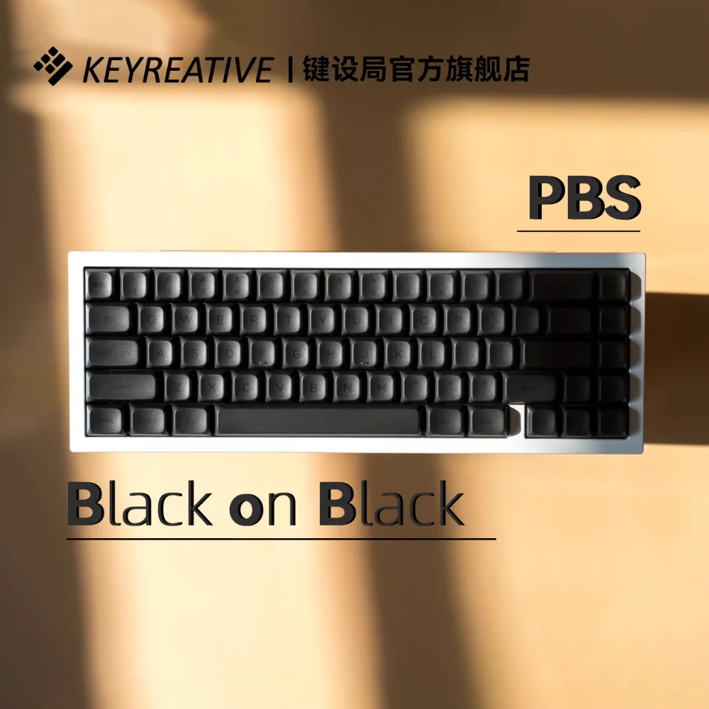 

Black on Black Theme Keycap Set 152key PBT Custom Minimalist Keyboard Cap PBS Profile KeyCap for Mechanical Keyboard Accessories