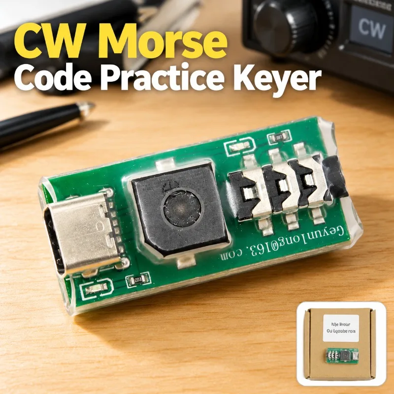 Type-C K4 Manual Keyer Trainer CW Hand Key Oscillator Morse Code Practice Transmitter HAM Shortwave Radio Telegraph Learning