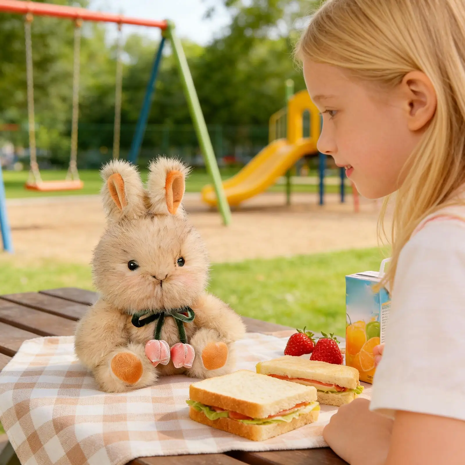 Królik Pluszak 20 cm Urocza Miękka Lalka Pastoralna Poduszka Dekoracyjna Realistyczne Królicze Zabawki Pluszowe Maskotki na Boże Narodzenie