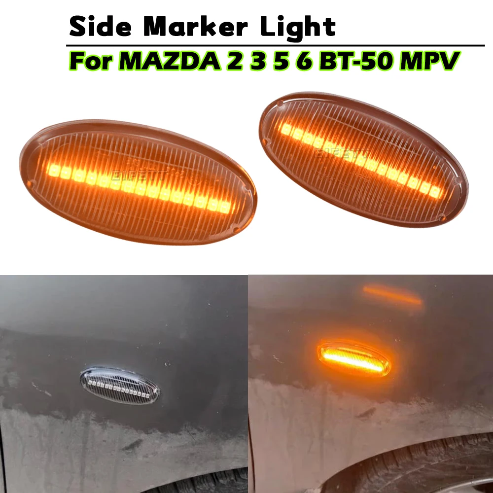 

For MAZDA 2 3 5 6 BT-50 MPV II 2006 2007 2008 2009 2010 Turn Signal Side Marker Light LED Dynamic Flasher Repeater Blinker