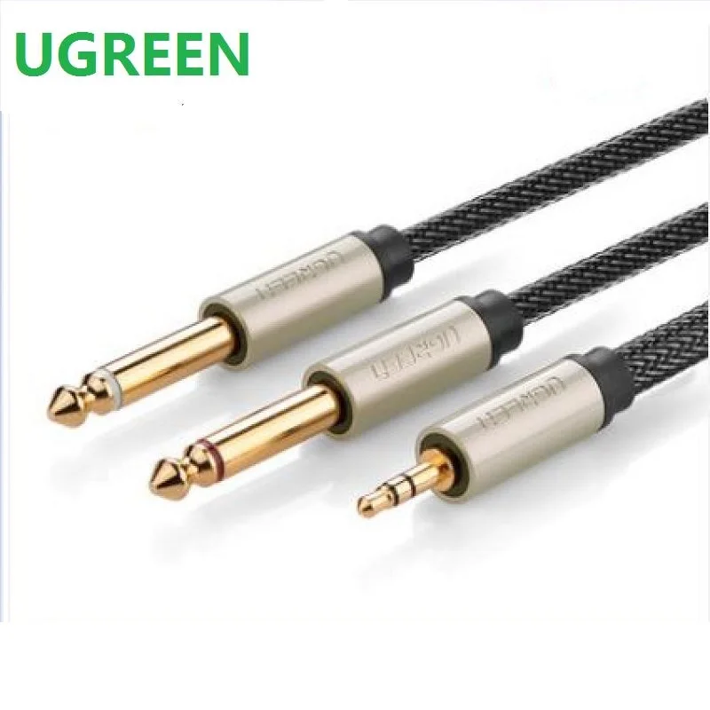 UGreen AV126 3.5mm Turn Dual 6.5 Audio Cable One Minute Two 6.35 Big 2 Core Computer Mixer Line