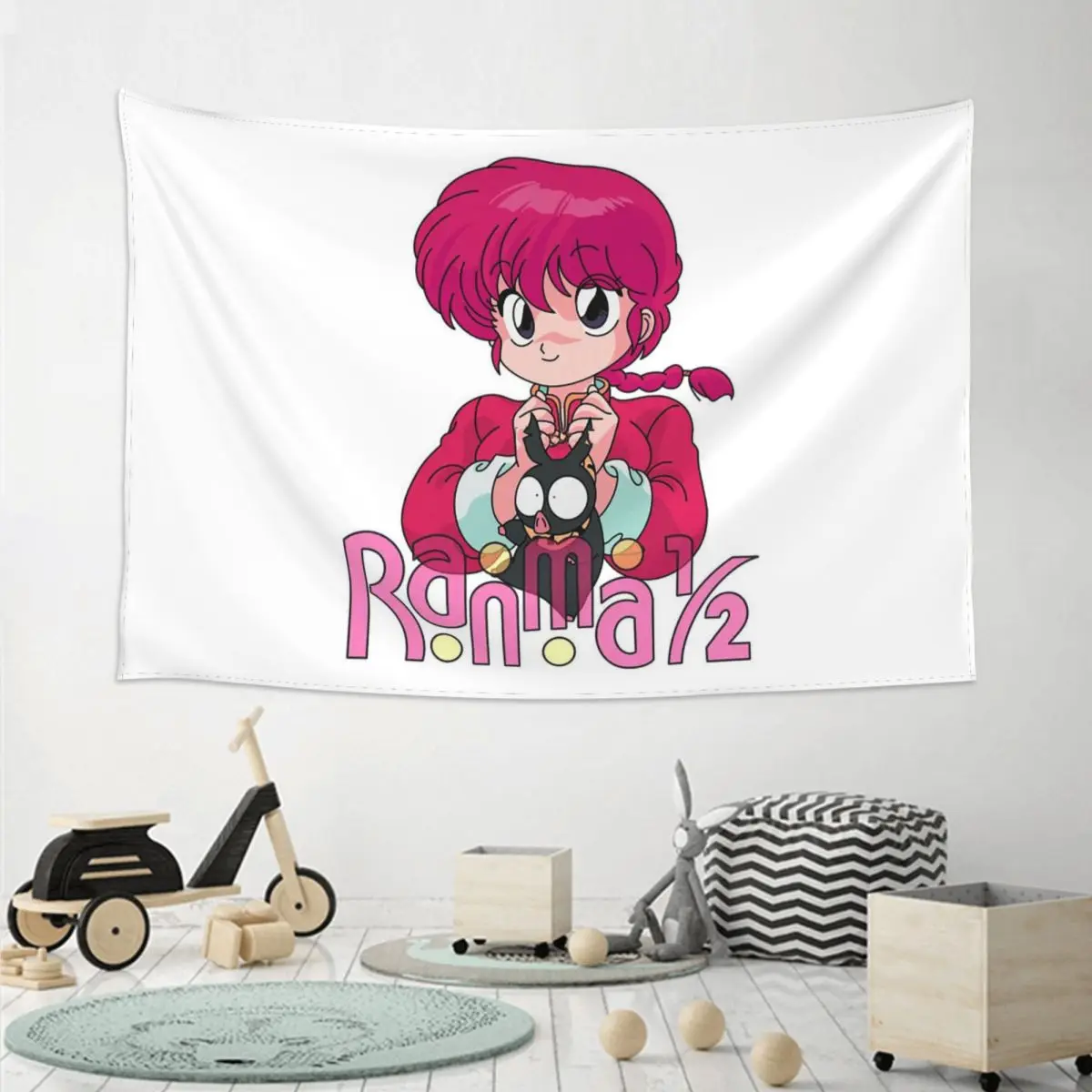 Ranma 1/2 Saotome Pig Girls P Chan Tapestry Art Wall Hanging Aesthetic Home Decor Tapestries for Living Room Bedroom Dorm Room