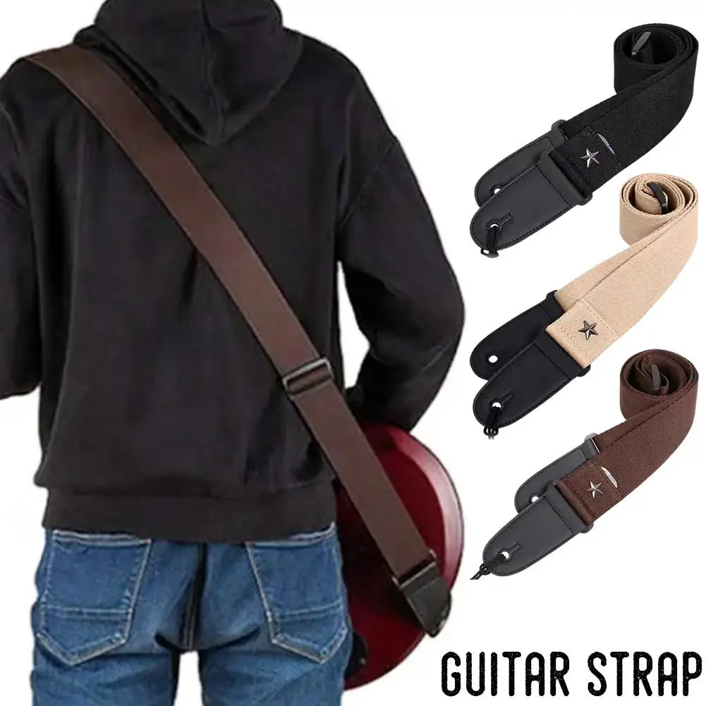 Wear Resistant Acoustic Bass Thicken Shoulder Belt Adjustable Slip Guitar Length Anti Star Strap Parts Embellish Soft K2Y1