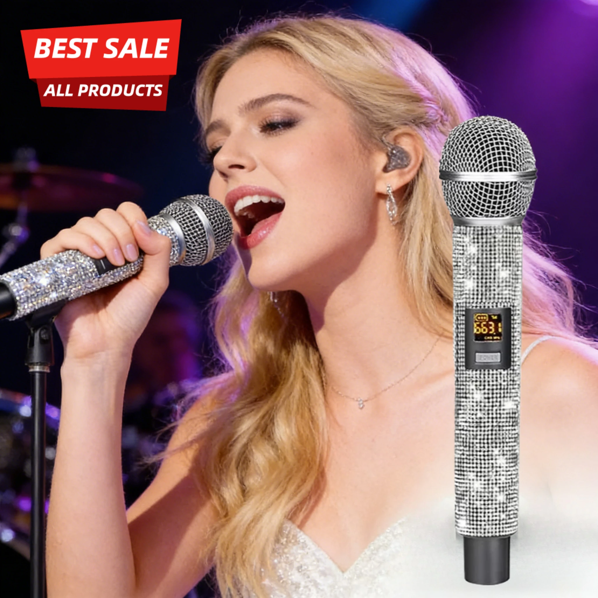 

Высококачественный НОВЫЙ VHF высокочастотный беспроводной микрофон Diamond с зарядкой Type-C, с защитой от помех, для дома, караоке и улицы