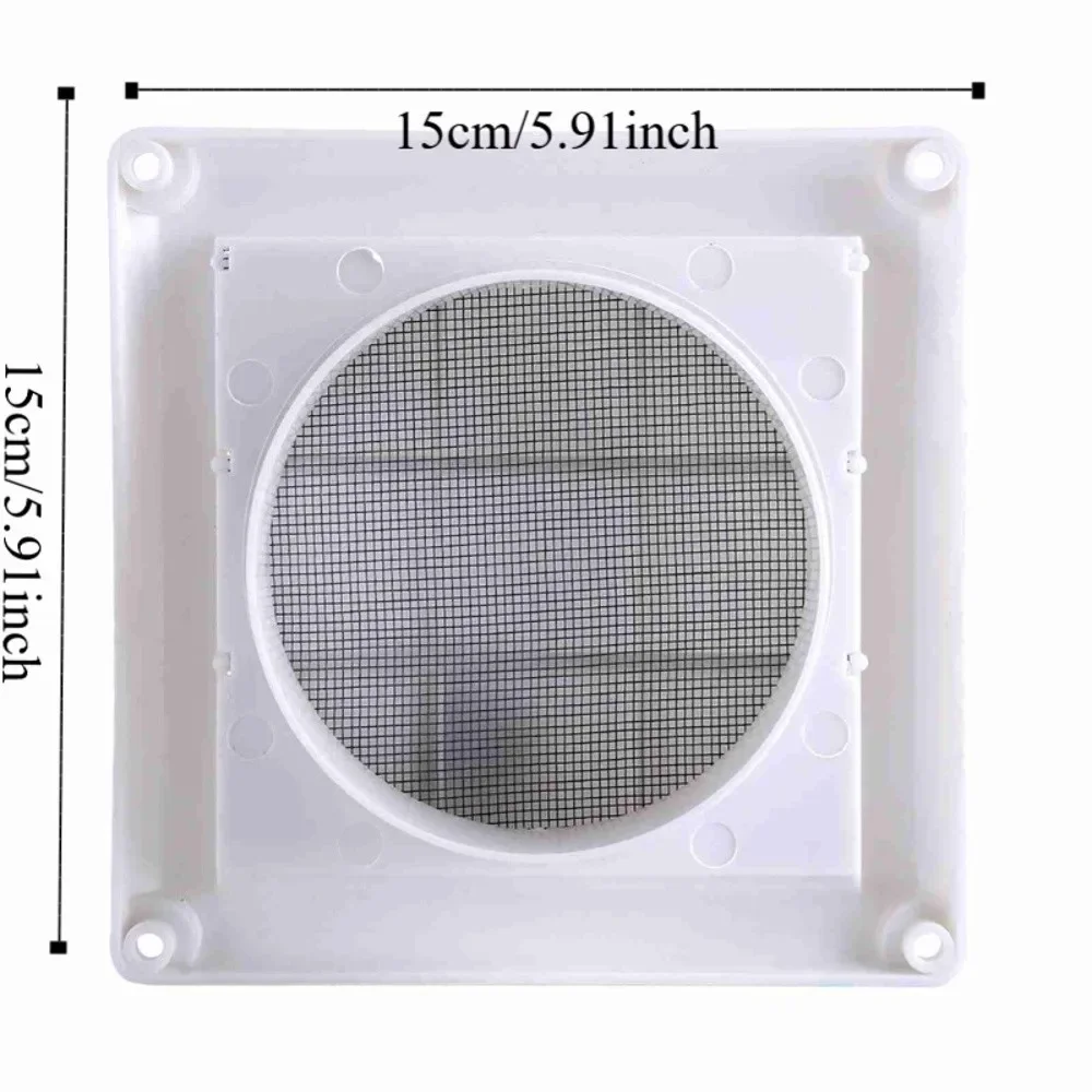 White Plastic Exhaust Vent Cover With Net 3 Flaps Dryer Outlet Cover 4 Screws Included White Ventilation Grill House Outside