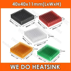 WE DO HEATSINK 알루미늄 방열판 라디에이터, 블랙 양극 산화 처리, 열 패드 포함, 40x40x11mm