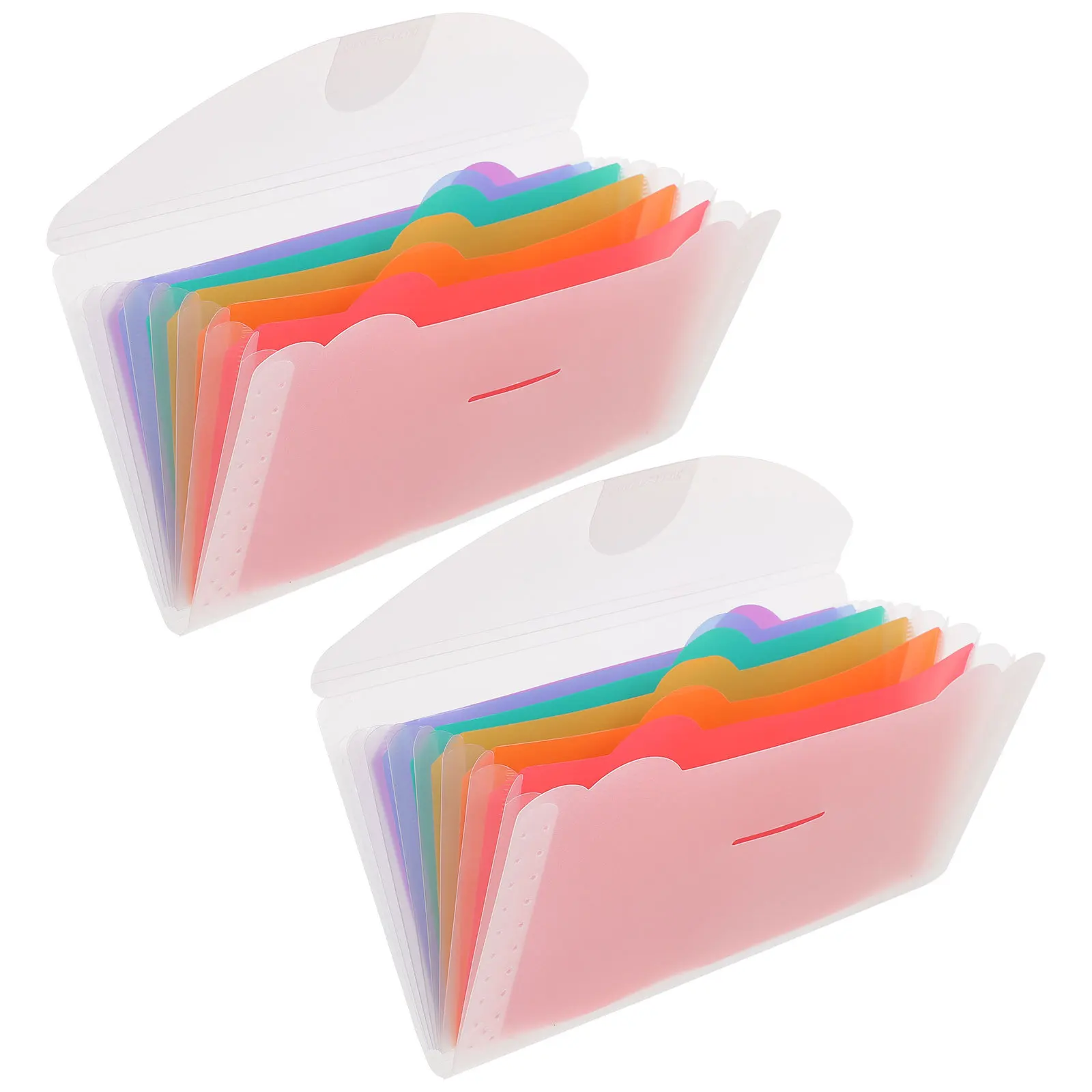 

2Pcs Large Capacity Multi-Layer Receipt Organizer File Folder PP Material Portable Home Office Storage Easy Carry Small