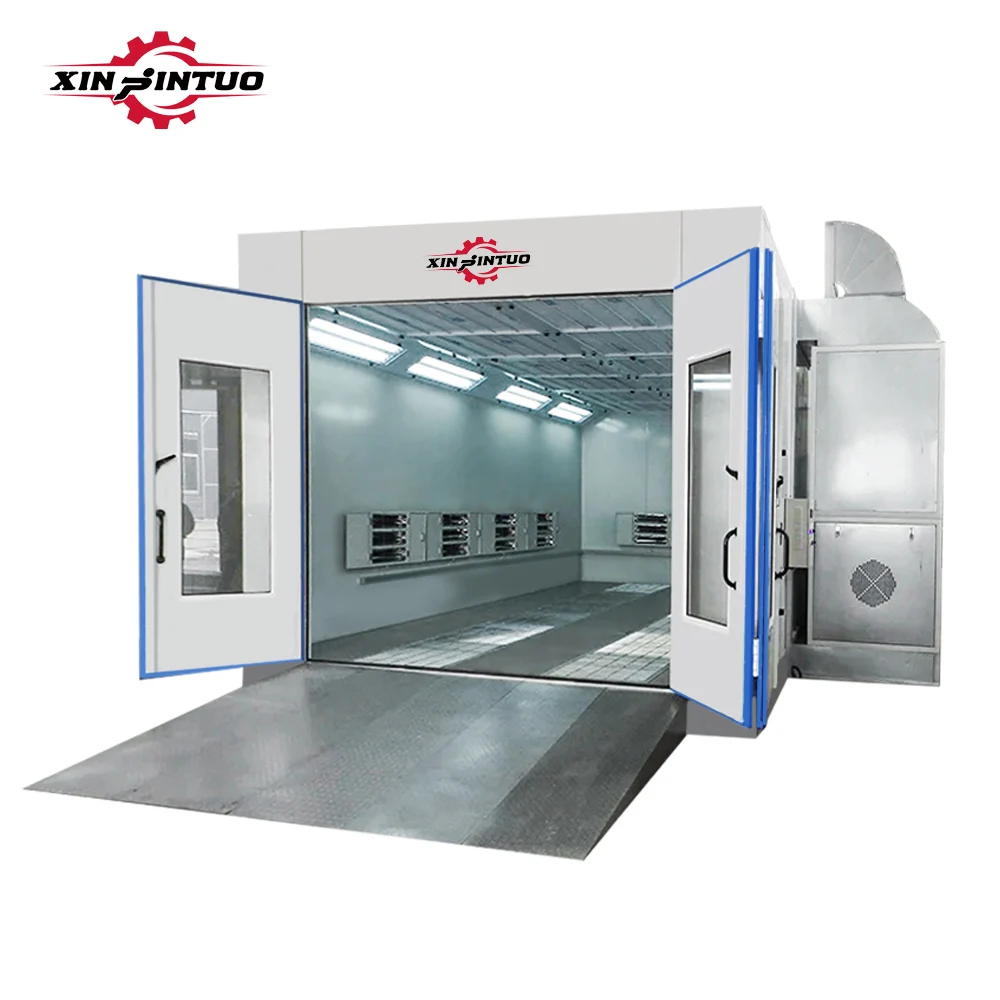 CE Approved New Design Infrared Heating Car Spray Paint Booth High Efficiency Filter 38.5KW Power 80C Max Heating