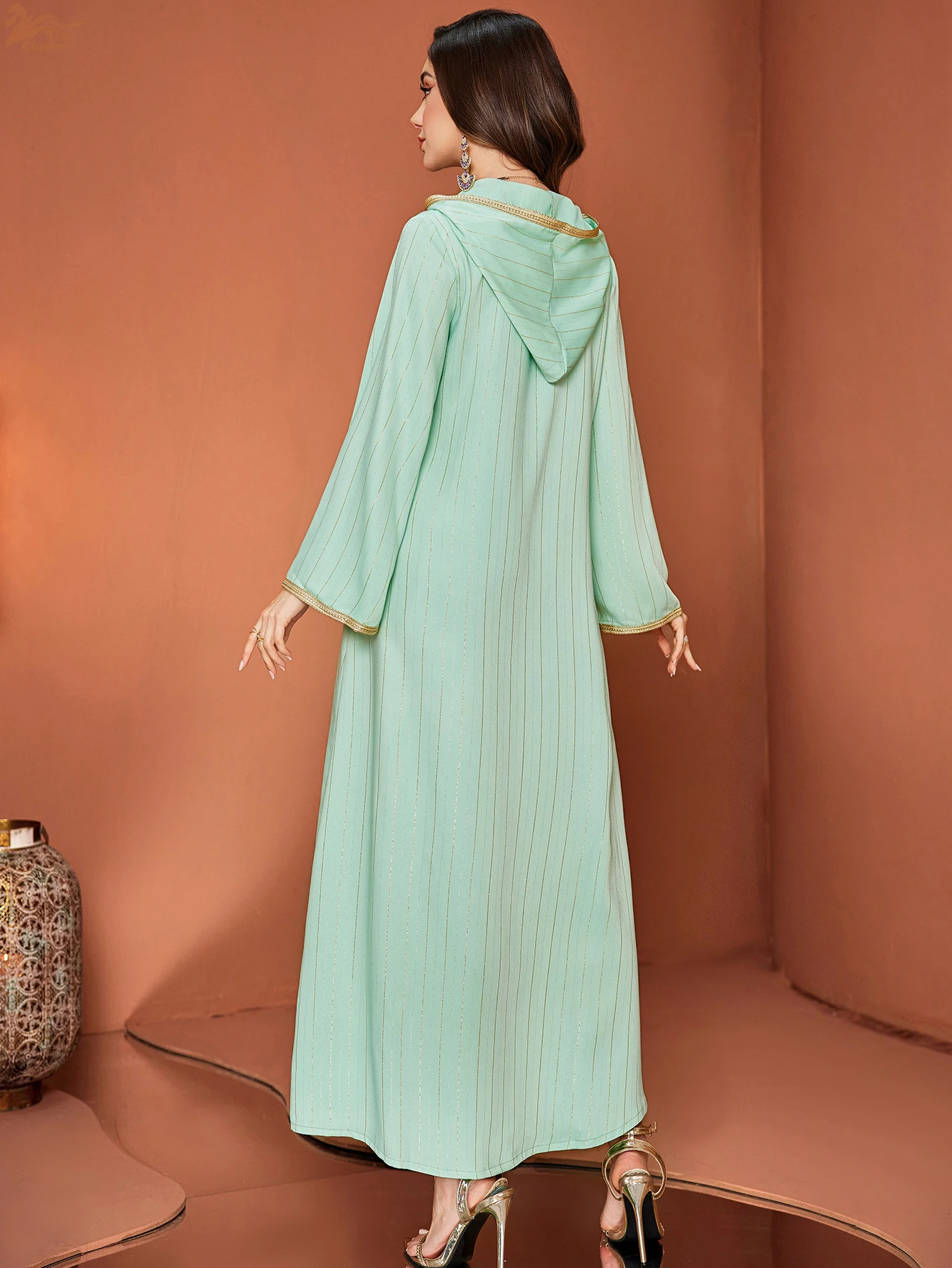 

Luxury Dubai Abaya Diamonds Kaftan Jalabiya Eid Djellaba Women Muslim Dress Hooded Robe Femme Musulmane Vestidos Islam Clothing