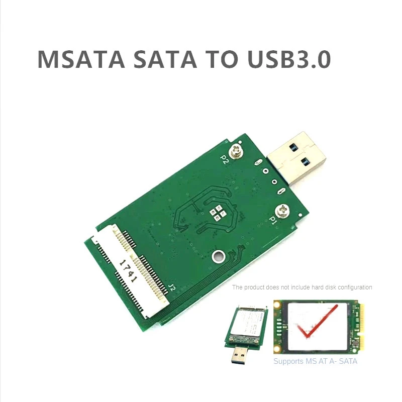 1 PCS Msata Solid State Portable Hard Drive Unpacked Mobile Adapter Board Dark Green