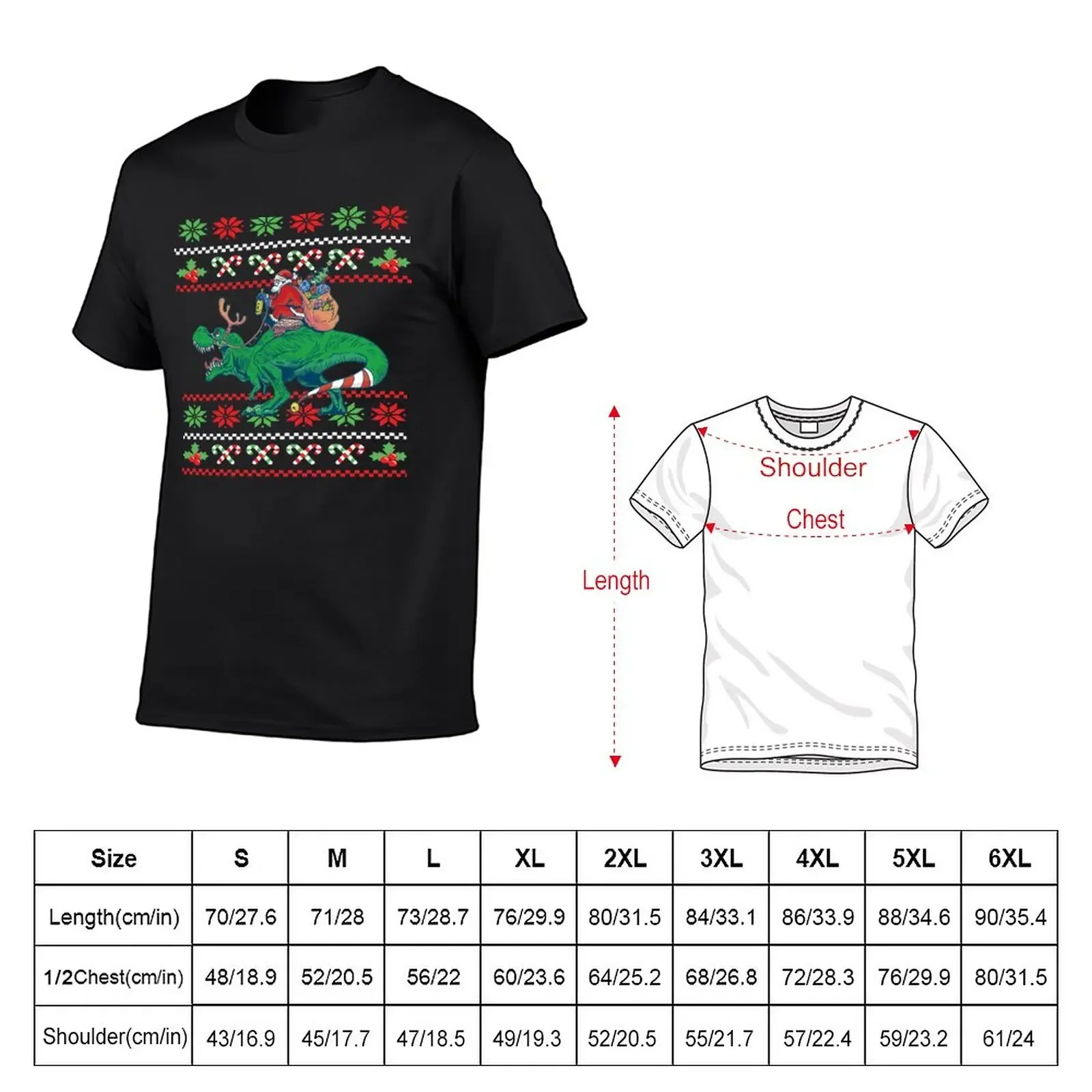 santa claus dino xmas tyrannosaurus rex christmas dino T-Shirt blanks boys animal print hippie clothes mens t shirt