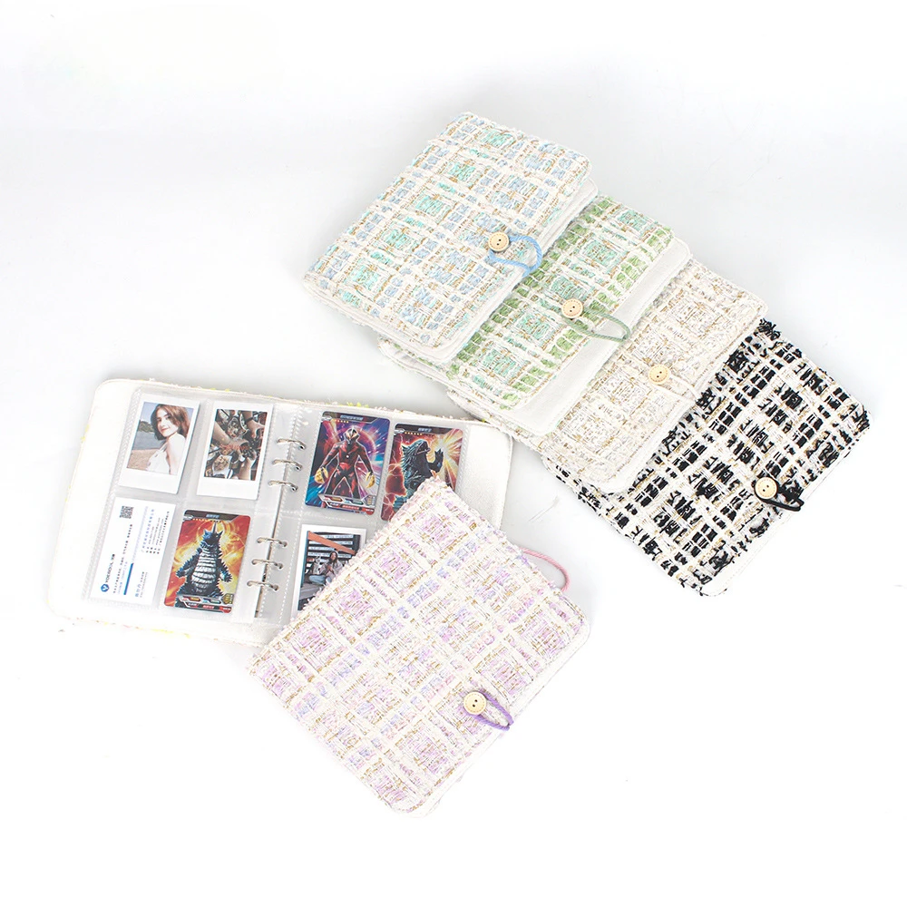 3-inch 160 Pockets Fabric-covered Flip Card Album, Movie Ticket Postcard Storage Commemorative Album Photo Album.