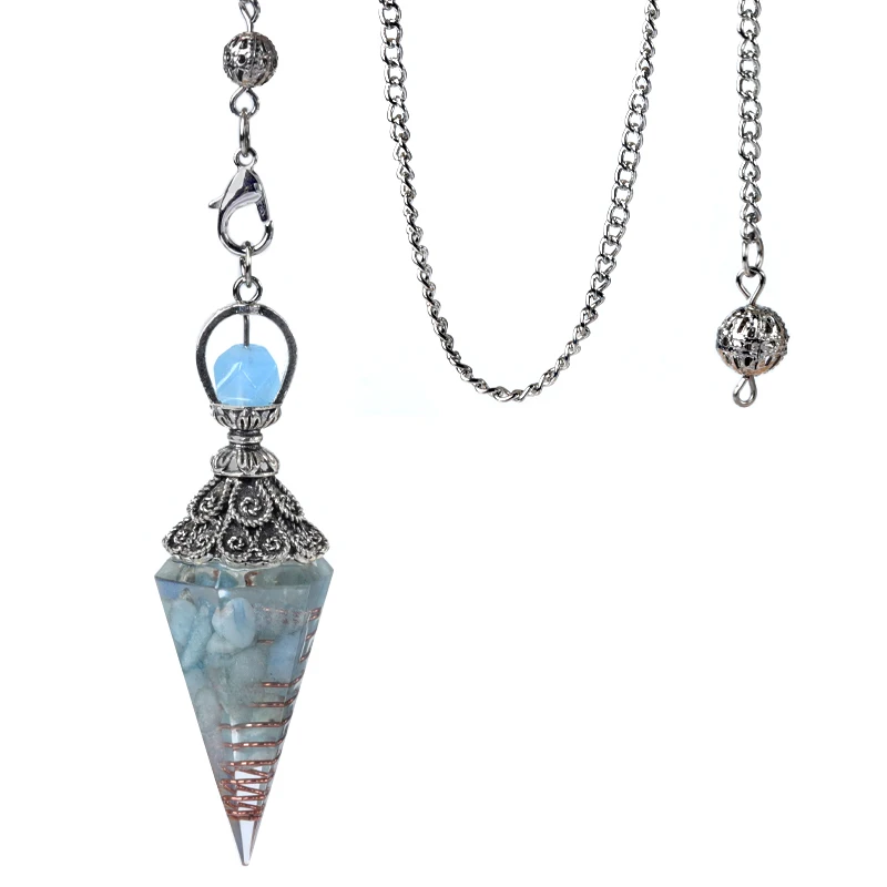 Natürliche Stein Geist Pendel Anhänger Gitter Kette Energie Glück Geheimnisvolle Reiki Harz Für Schmuck Machen Zubehör Halsketten