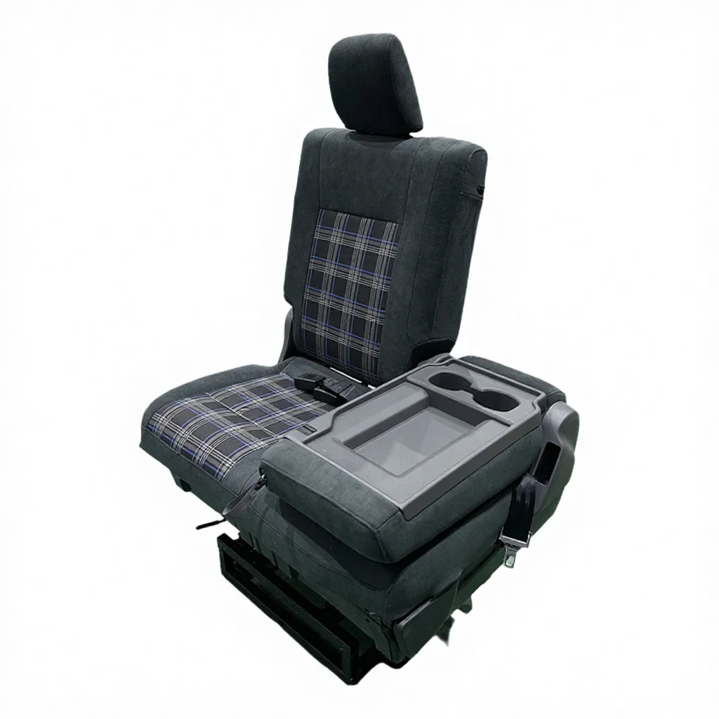 DOS High Quality DOS Leather Car Seats For RV & Bus VIP Style With Foldable Backrest & Checkered Cloth For Van & Bus